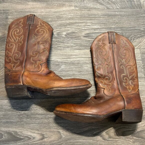 Justin Boots Other - Justin Men's 10.5D Apache Brown Leather Western Cowboy Round Toe Boots 2253